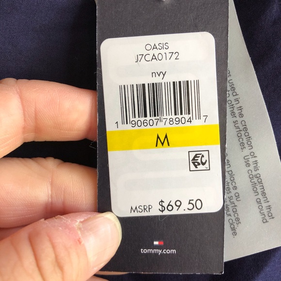 Tommy Hilfiger navy off shoulder blouse NWT - Picture 12 of 15